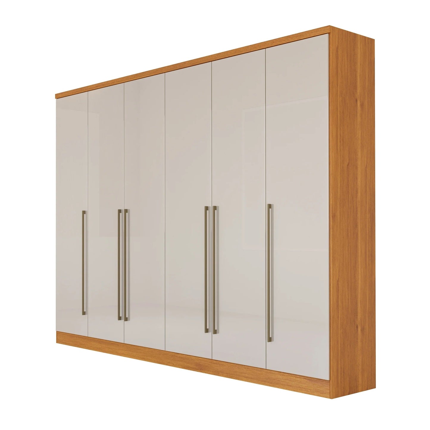 Guarda-Roupa Casal 6 Portas 8 Gavetas 270cm Portugal Cinamomo/Off White