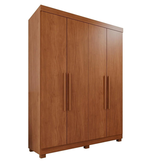 Guarda-Roupa Solteiro 4 Portas 3 Gavetas Roma Cinamomo